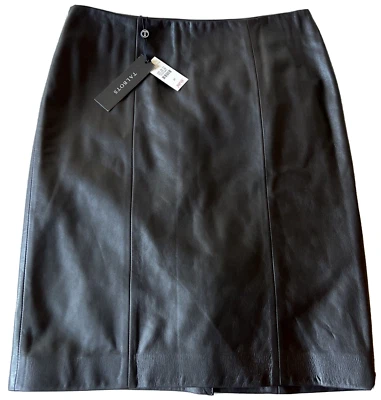 Falda para mujer talla 2 pequeña pequeña de lujo marrón forrada recta hasta la rodilla - TALBOTS Foto 1 de 4