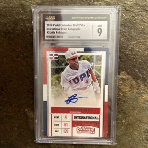 2017 Contenders Draft Prospect Int Rookie Ticket Julio Rodriguez CSG 9 Auto 10 - Picture 1 of 2