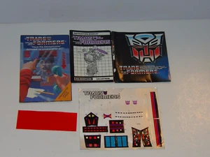 TRANSFORMERS G1 GALVATRON INSTRUCTION BOOKLET AND UNUSED STICKER SHEET ORIGINAL - Picture 1 of 1