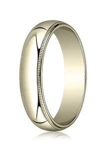 Grito 10K para hombre. Anillo Ovalado Cúpula Tradicional Oro, 5.0mm con Milgrain - Imagen 1 de 3
