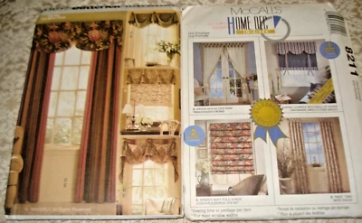 2 Sewing Patterns CURTAINS Valance Drapes Panels Cornice Shades Window Treatment - Image 1 of 4