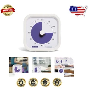 White 120-Minute Visual Timer for Study, Meetings & Special Needs - Silent Mode - Picture 1 of 8
