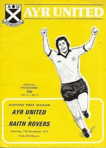 Ayr United v Raith Rovers Scottish League 11th November 1978 - Picture 1 of 10