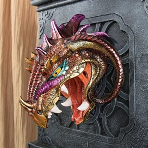 Hell's Prince Menacing Astaroth Wall Mounted Iridescent Dragon Head Wall Trophy - Picture 1 of 4