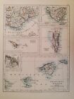 1913 map - Sicily Venice Lagunes city plan Corsica Sardinia - San Marino