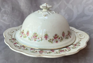 ANTICO ~ PIATTO BURRO/FORMAGGIO JOHNSON BROS ENGLAND ~ CINA ~ CUPOLA FLOREALE COPERTO - Foto 1 di 9