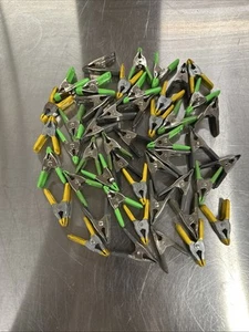 Lot Of 48 - 1" Spring Clamp, Green, Yellow, Black, Gray - Picture 1 of 13