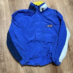 Vintage Tommy Hilfiger Jacket Flag Fleece Lined Full Zip Mens Large 90s - Picture 1 of 7