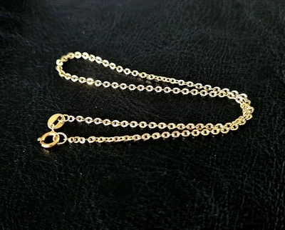 🟡PULSERA TOBILLERA/TOBILLO LARGO ORO AMARILLO 14K SÓLIDO REAL 9.25" DE COLECCIÓN Foto 1 de 4