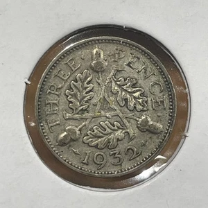1932 GRAN BRETAGNA ARGENTO TRE 3 PENCE KM# 831 GEORGE V - F4032 - Foto 1 di 2