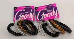 NEW LOT OF 2 GOODY DENTLESS JELLY BANDS COIL PONYTAILERS MULTI-COLOR 5CT EACH - Picture 1 of 2