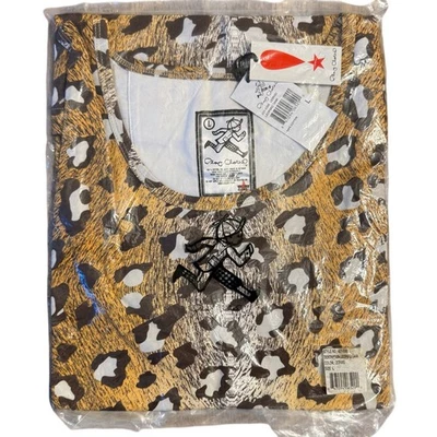 Play Cloths Leopard Cheetah Print Tank Top 100% Cotton Big Cat Unisex Large - Image 1 of 4