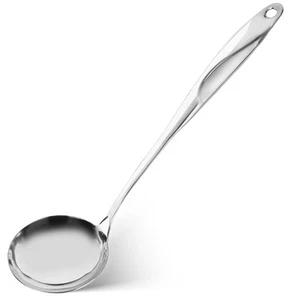 Stainless Steel Soup Ladle, Cooking Spoon Large Capacity Spoon with Hole for ... - Picture 1 of 6