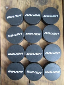 Disco de Hockey Lote 12 Patrocinador Bauer Oficial VICEROY Hecho en Canadá Deportes sobre Hielo - Imagen 1 de 4