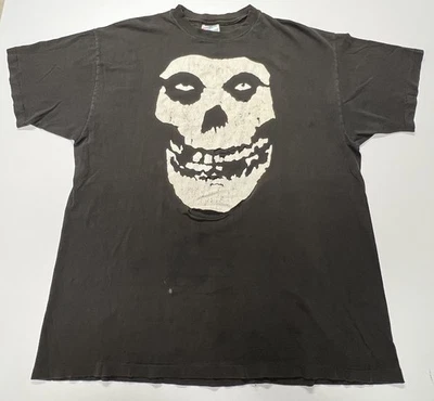 Vintage 80s Misfits Orginal Crimson Ghost Skull T Shirt Size XL Faded Distressed - Image 1 of 4