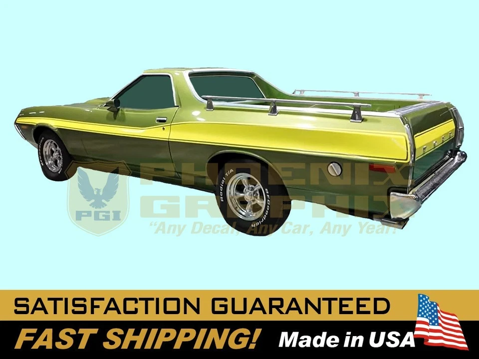 Compatible con, 1972 1973 1974 1975 1976 Ford Ranchero GT Calcomanía a Rayas 1-COLOR Foto 1 de 1