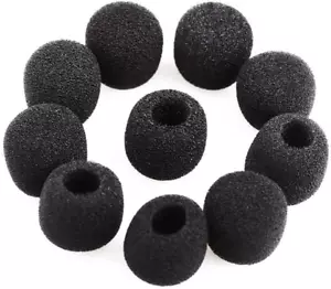 10 Stück Schwarz Revers Headset Mikrofon Windschutz Mikrofon Schwamm Schaumstoff Abdeckung M - Bild 1 von 12