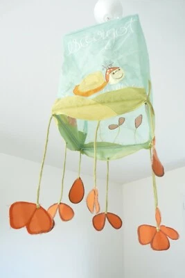 Lampe chambre bébé enfant luminaire tissu suspension déco nature - Photo 1/4