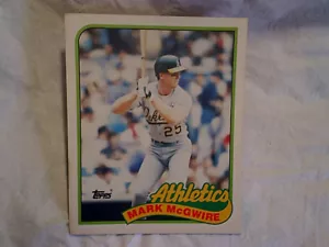 1989 MARK McGWIRE TWO POCKET TOPPS FOLDER Oakland Athletics A's,baseball,mlb - Picture 1 of 3