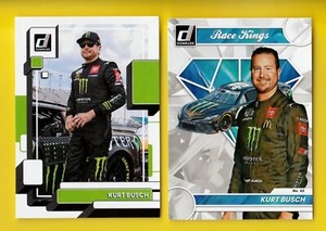 2023 Donruss NASCAR 8 Kurt Busch Race Kings + 66 - 2 Base Card Lot