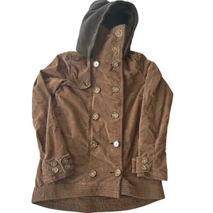 BKE Brown Corduroy Double BreastInsulated Grunge Jacket Coat S Bella Swan Vamp - Picture 1 of 15