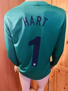 England Football Soccer Team Nike 2013 GK Shirt Jersey #1 HART Youth sz XL 13-15 - Picture 1 of 12