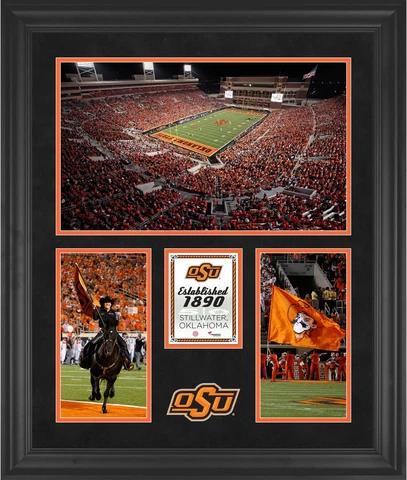 Oklahoma State Boone Pickens Stadium Framed 20x24 3-Opening Collage Cover