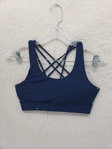 Live Love Dream Women Sport Bra Small Navy Polyester Crossback Strap Activewear - Picture 1 of 16
