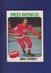 Mike Korney RC 1975-76 O-PEE-CHEE OPC Hockey #342 (VG) Detroit Red Wings