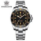 SteelDive Stainless Steel NH35 41mm Vintage Auto Sapphire 300m GMT Dive Watch