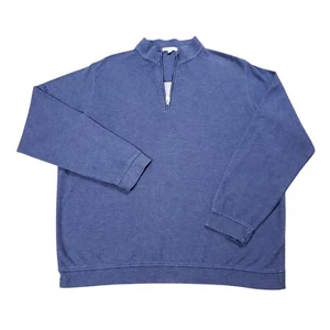 Peter Millar Mens Shirt XL Blue Crown Comfort Interlock 1/4 Zip Classic Golf - Picture 1 of 13