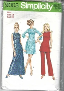 Simplicity Pattern 9003, Vintage Dress, Tunic and Pants, Size 14, bust 36'' - Picture 1 of 2