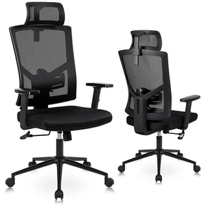 Ralex-chair Bürostuhl Ergonomisch, Schreibtischstuhl mit Verstellbarer Kopfstütz - Bild 1 von 7
