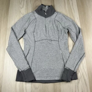 Lululemon Runderful 1/2 Zip Mini Check Pique White Heathered Slate / Slate Sz 8 - Picture 1 of 9