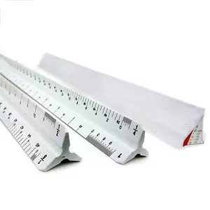 Liquidraw Imperial Triangular Scale Ruler 12" Architectural Inches Triangle Rule - Picture 1 of 4