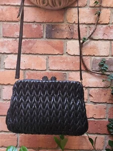 Miu Miu Black Leather Crossbody Bag W 33cm, H 21cm, D 8cm. Used No Receipt - Picture 1 of 14