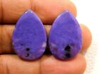 NATURAL PURPLE CHAROITE MATCHED PAIR PEAR CABOCHON EARRING GEMSTONE 35.CT I=264