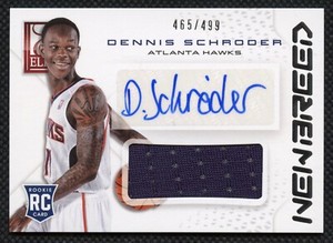 2013-14 Elite New Breed Dennis Schroder Rookie Auto Materials Signatures /499  