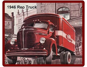 1946 Reo LKW Kühlschrank / Werkzeugkoffer Magnet - Bild 1 von 1