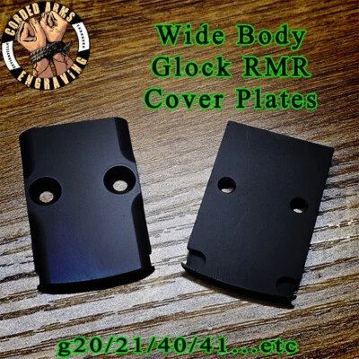 CORDED ARMS Flat Cover Plt for WIDE Glock Slides Trijicon Holoson g20, 21, 29, 30, 30sf, 40