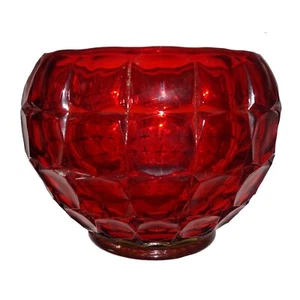 Dekorative runde kugelförmige rote Kunstglasschale, 7,5" Durchmesser - Bild 1 von 4