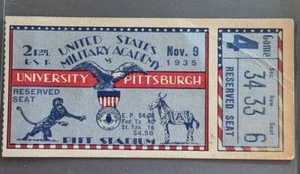 ARMY US Military Academy vs PITT Panthers 11-09-1935 Ticket Stub Pitt Stadium - Bild 1 von 2