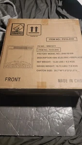 18" Electric Fireplace Insert 1400W Freestanding Heater with Log Flame Remote - Picture 1 of 3