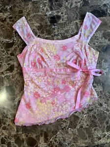 Y2K stl Cami Baby Tee Shirt Top Moto Fairy Grunge Romantic Kawaii Coquette M/L! - Picture 1 of 17