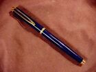 ^ WATERMAN GENTLEMAN  PEN IN BLUE LACQUER, GPT,CF, NEW 18KT NIB ASSEMBLY, c1983