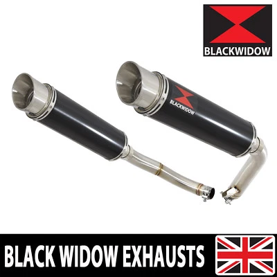 CBF 1000 2006-2011 Twin Exhaust Silencers 360mm GP Round Black Stainless BG36R - Image 1 of 4