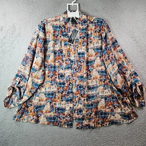 NWT Investments Women 3X Lightweight Open Front Cardigan Abstract Print NEW - Picture 1 of 13