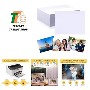 400 Sheets Glossy Double Sided 54lbs 9.5Mil 200Gsm Picture Paper Glossy for I... - Picture 1 of 8