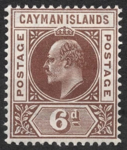 Sg: KY 11 Mi:KY 11 1905 6 Penny Britannici (vecchi) CAYMAN ISLANDS Re Edoardo VII MH - Foto 1 di 2
