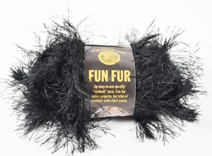 1 Skein - Lion Brand Yarn - Fun Fur - 1755 - BLACK - Picture 1 of 3